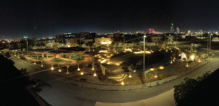 Al Zamil Park at night