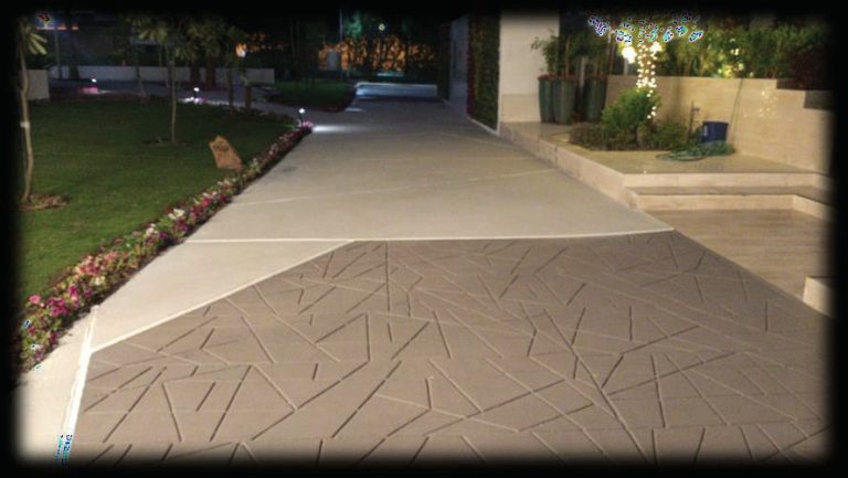 Stamped concrete walkway