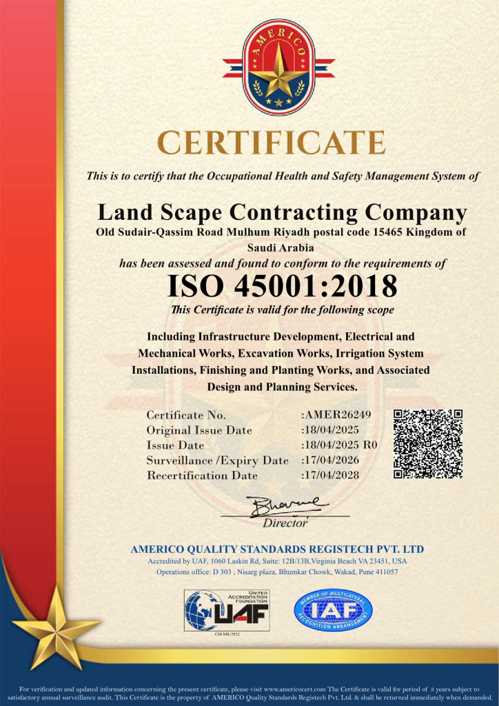 ISO 45001:2018 certificate